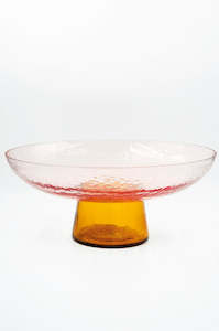 Linen - household: Pedestal Bowl - Rose/Amber