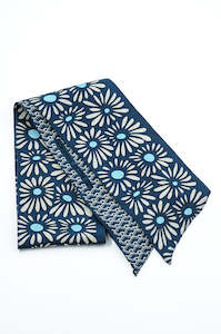 Silk Scarf - Zinnia Marine Navy - Bandeau