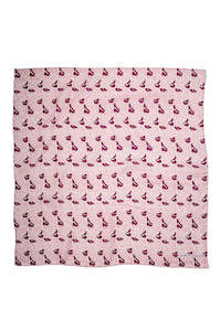 Silk Scarf - Plumeria Rose Pink - Square