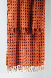 Picasso throw - Orange/Bordeaux