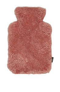 new zealand short wool hot water bottle - coral rose