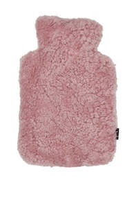 new zealand short wool hot water bottle - coral silver pink