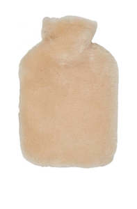 new zealand shearling hot water bottle - natural