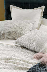 Linen - household: aleeno ivory and grey pillowcase