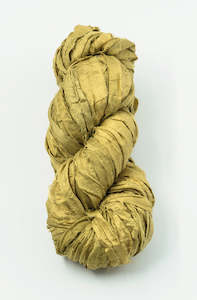 Silk Sari Ribbon - Olive