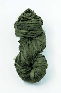 Silk Sari Ribbon - Dark Olive