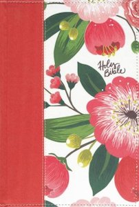 NKJV Bible Woman's Study Cloth Over Board Pink Floral Full Color