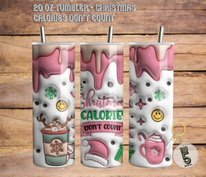 20 Oz Tumbler – Christmas Calories Don’t Count