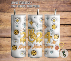 20 Oz Tumbler – Happy New Year 2024