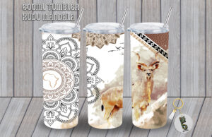 600ml Sublimation Tumbler – Kudu Mandala