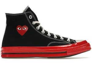 Converse Chuck Taylor All Star 70 Hi Comme des Garcons PLAY Black Red Midsole