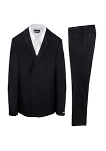 Geoffrey Beene Tall Plain Black Suit