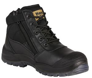 Foundations - Utility Zip Sided Steel Toe Safety Boot - Black