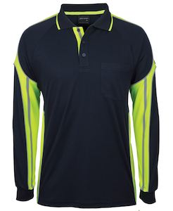 JB's L/S STREET PANEL POLO NAVY/LIME