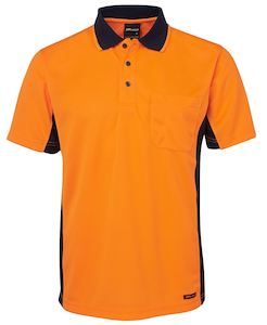 JB's HV S/S SPORT POLO ORANGE/NAVY