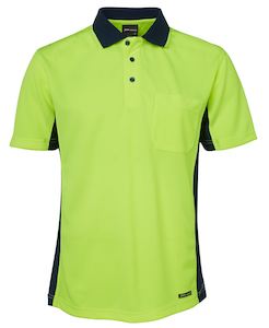 JB's HV S/S SPORT POLO LIME/NAVY