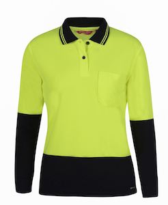 JB's LADIES HV S/S COMFORT POLO LIME/PINK