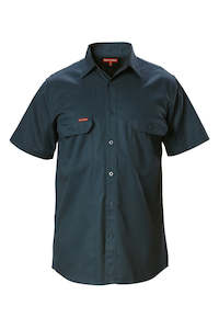 Foundations - Short Sleeve Open Front Cotton Drill Work Shirt