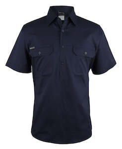 JB's CLOSE FRONT L/S 150G WORK SHIRT NAVY