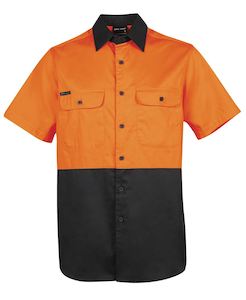 JB's HV S/S 150G SHIRT ORANGE/NAVY