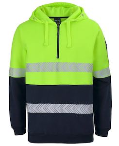 Workwear Hoodies Crews: JB's HV (D+N) 1/2 ZIP SEGMENTED TAPE HOODIE ORANGE/NVY