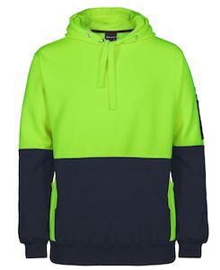 Workwear Hoodies Crews: JB's HV 330G PULL OVER HOODIE ORANGE/NAVY