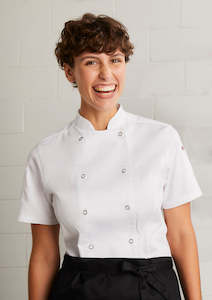 Hospitality Chef Jackets: Womens Zest Short Sleeve Jacket