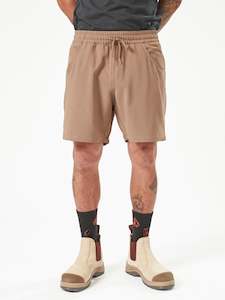 Volcom: Volcom Workwear Rack Hybrid Elastic Waist Shorts - Brindle