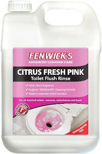 Caravan Motorhome: Fenwicks Citrus Fresh Pink Toilet Flush Rinse 2.5L