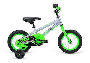 Apollo Neo 12" Kids Bike Brushed Alloy/Green/Black