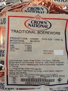 Traditional Boerewors Spice 1kg