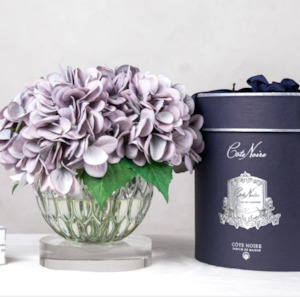 Cote Noire Hydrangeas Blue-Crystal Round Vase-LHY05