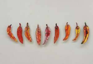 Set of 9 Gum Leaves - Oranges