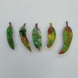 Set of 5 Gum Leaves - Greens