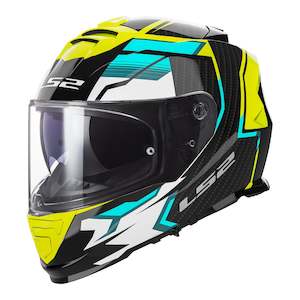 Ls2 Helmets: LS2 FF800 Storm II Tracker Helmet - Black / Hi-Vis Yellow 06