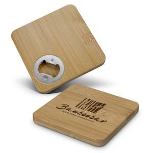 Bamboo Bottle Opener Coaster - Square