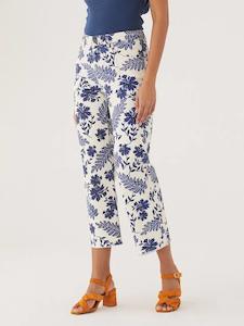 Nice Things - Night Flower Print Twill Pant