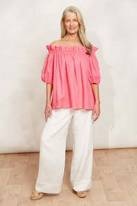 Womens Tops: Eb&Ive - Halcyon Ruched Top - Musk