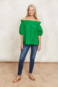 Eb&Ive - Halcyon Ruched Top Emerald