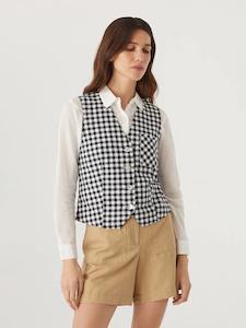 Nice Things - Vichy checks Linen Vest