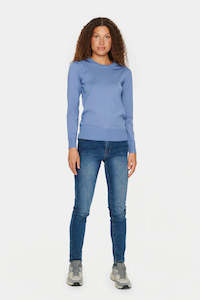 Womens Jackets Jumpers: Saint Tropez - Mila Pullover - Colony Blue