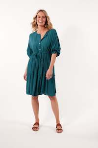 Isle Of Mine - Botanical Tie Dress Teal