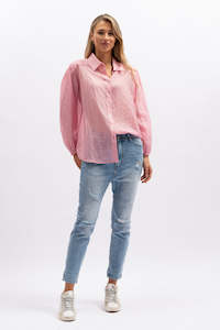 We Are The Others - Sheer Stripe Shirt Pink