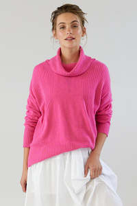 Mia Fratino - Ribbed Roll Neck Pink