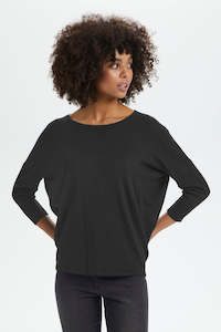 Saint Tropez - Mila R-Neck Pullover Black