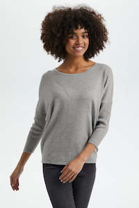 Saint Tropez - Mila R-Neck Pullover Grey