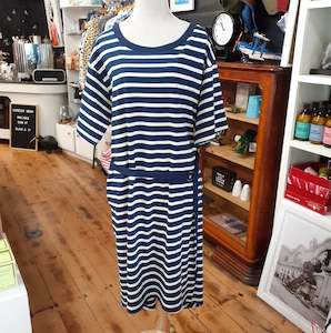 Bridget Mathewson Navy Stripe Gretchen Dress