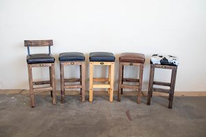 Leather & Cowhide Wooden Stools