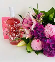 Florist: Tickled Pink  - Bouquet & Blush Gin Gift Pack