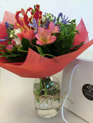 Bright Mason Jar posy